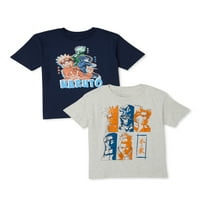 Графички маици на Наруто Шипуден Момци, 2-пакувања, големини 4-18