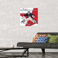 Trends International NHL Columbus Blue јакни - Постери за wallидови на Сергеј Бобровски 14.725 22.375 Премиум постери и пакет