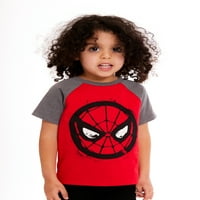 Marvel Comics Toddler Boy 5PK Tees со краток ракав-Spider-Man, Hulk, Captain America, Iron Man, големини 2T-5T