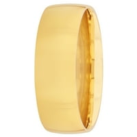 14к жолто злато полиран полу -удобно вклопување прстен - свадбен бенд