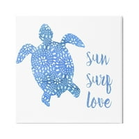 Фраза на сина морска желка во форма на сина боја, калиграфија галерија за сликање, завиткано платно печатење wallидна уметност,