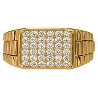 Shaquille O'Neal Simulatule Diamond Diamond жолто злато позлатен сребрен прстен, големина 10