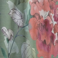 DesignArt 'Цвеќиња со зелени лисја II' Цветна панел за завеси