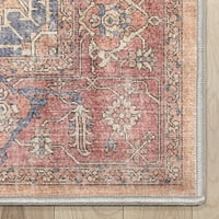 Добро ткаен Аполо Антигва Гроздобер Ориентална црвена црвена рамка 7'7 9'10 Област килим
