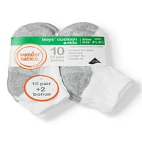 Чорапи за перничиња на глуждот на момчињата за чудо нација, бело, + бонус пакет