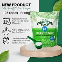 Сапун на Чарли, прашок за детергент за перење, оптоварувања, незнаени, 2. lb., пакет