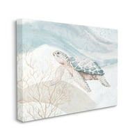 Индустриски студенти Пријатна морска желка лебдат океански меурчиња бранови за сликање завиткани платно печатење wallидна уметност,
