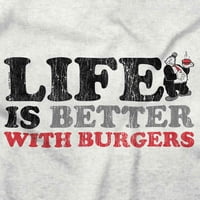 Животот Е Подобар Со Хамбургери Маичка Со Долги Ракави Мажи Жени Брендови БРИСКО 3Х
