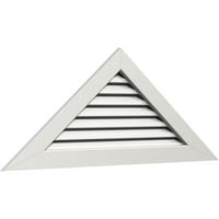 Ekena Millwork 60 W 1 2 H Триаголник Гејбл Вентилак Функционален, ПВЦ Гејбл отвор со 1 4 рамка за рамна трим