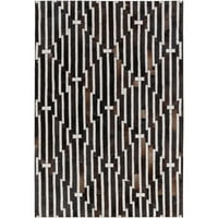 Уметнички ткајачи Еулалија црна 5 '7'6 Модерен килим со ленти