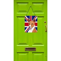 Каролини Богатства SC9844DS Basenji со англиски Унија Џек Британски Знаме Ѕид Или Врата Виси Отпечатоци, 12x16