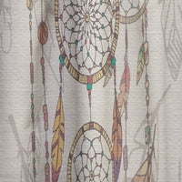 DesignArt 'Bohemian Catcher со соништа со пердуви и монистра' југозападен панел за завеси