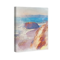 Wynwood Studio Canvas Cliffside бранови наутички и крајбрежен wallиден уметност платно печати сина 20х30
