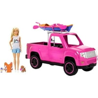 Барби кампување забавно кукла, розов камион и морски кајак авантуристички игра