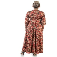 Удобна облека за жени, печати Долман долг ракав проток макси фустан