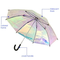 Стив Мадден Иридисцентен чадор за стапчиња, рачка со црна крил