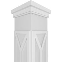 Ekena Millwork 8 W 9'H Craftsman Classic Square Non-Tapered San Carlos Mission Style Fretwork Column W Prairie Capital & Prairie