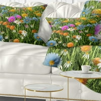 DesignArt различни цвеќиња во боја на поле - Перница за фрлање цвеќиња - 12x20
