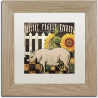 Трговска марка ликовна уметност прасиња платно уметност по боја пекарница бела мат, рамка за бреза