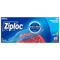 Ziploc® Бренд Кеси За Замрзнување Со Нов Престој Отворен Дизајн, Галон, 60, Патентирано Стоечко Дно, Лесна За Полнење Кеса За