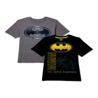 Стрипови Бетмен Момци од челик лого и нови лого графички маици, пакет, големини 4-18