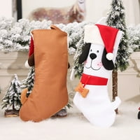 Hadanceo Божиќ Порибување Куче Шема Коска Торба Голем Капацитет Бонбони Подароци Шише Чорап За Чување За Фестивалот