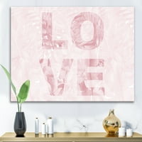 DesignArt „Пинк пастела loveубов апстрактна“ излитена шик платно wallидна уметност печатење