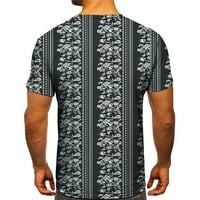 Мажи Печатење Секојдневен Тенок Фит Круг Вратот Блузи Лето Пуловер Маици За Мажи