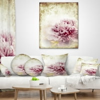 DesignArt Pink Peony во гроздобер стил - перница за фрлање цвеќиња - 16x16