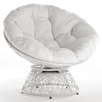 Aile вртливата удобна папасан стол со перница од ткаенина, цврста метална рамка