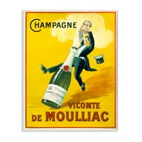 Студената индустрија Гроздобер илустрација Шампањ Виком де Мулиак Поп шишиња Слики Неискрена уметничка печатена wallидна уметност,