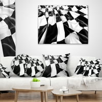 DesignArt 3D Checkered Flag - Апстрактна перница за фрлање - 18x18