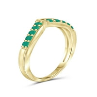 Jewelersclub Емералд прстен накит за роден камен - 0. Карат смарагд 14К златен сребрен прстен накит - Gemmstone Rings со хипоалергичен