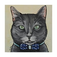 Трговска марка ликовна уметност „Cat Smokey Grey Tabby“ Canvas Art by Hippie Hound Studios