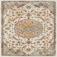 Добро ткаени родео enaена боемски персиски ориентален беж 6'7 9'6 килим во областа