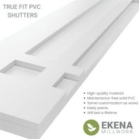 Ekena Millwork 15 W 63 H TRUE FIT PVC SAN HUAN CAPISTRANO MISSION Style Fixed Mount Bulters, подготвен