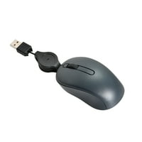 Он. Оптичко патување глушец со 2. ft повлечен USB кабел, копчиња