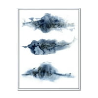 Дизајн Апстракт на облаци темно сина боја V 'модерна врамена платно wallидна уметност печатење