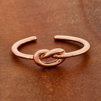 Крајбрежен накит розово злато позлатен не'рѓосувачки челик loveубовен јазол отворен прстен