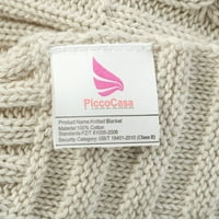 Пријатен стилски памучен кабел плетен ќебе за фрлање софа