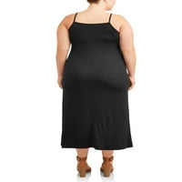 Loveубов Сади женски плус големина макси фустан со џебови