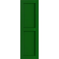 Ekena Millwork 12 W 41 H TRUE FIT PVC Два еднакви ролетни со рамен панел, виридијански зеленило