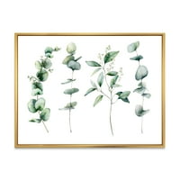 DesignArt 'Зелени гранки на растителни гранки на еукалиптус i' традиционално врамено платно wallидна уметност печатење
