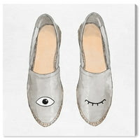 Wynwood Studio Canvas Swink Swighters Mase and Glam Shoes Wall Art Canvas Print Grey Light Grey 12x12