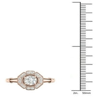 5 8CT TDW Diamond 14K розово злато цветно прстен за ангажман на ореол