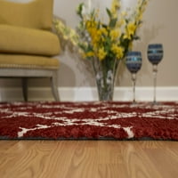 Обединети ткајачи Зев Сафи решетката од цреша од цреша, ткаен полиестер, килим или тркач