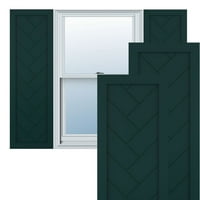 Ekena Millwork 12 W 50 H TRUE FIT PVC SINGE PALLEY HERRINGBONE модерен стил фиксни ролетни за монтирање, термичка зелена боја