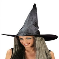 Тафта вештерка капа со додаток за Ноќта на вештерките за коса