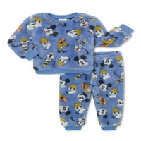 Дизни Мики Маус Унис бебе и дете момче или девојчиња Фау Шерпа џемпер и џогер, сет на облеки со 2 парчиња, големини на месеци