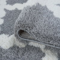 Современа површина килим, дебела од меракеш од сребро, крем дневна соба лесна за чистење